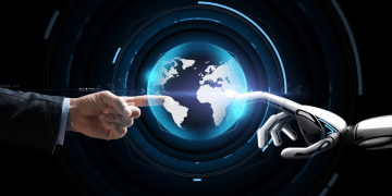 A Human And Robot Hand