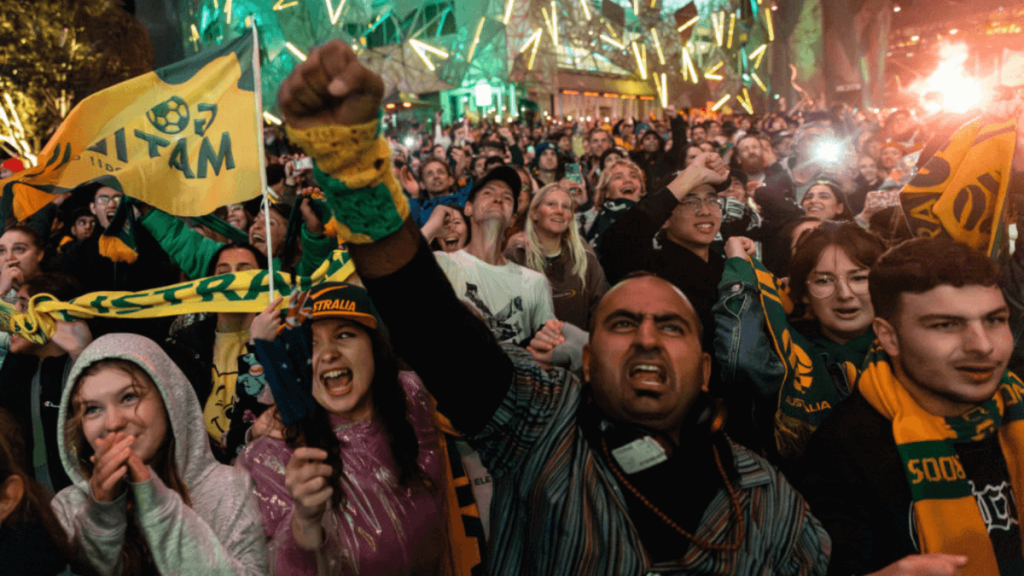 Australian Sports Fans Cheering