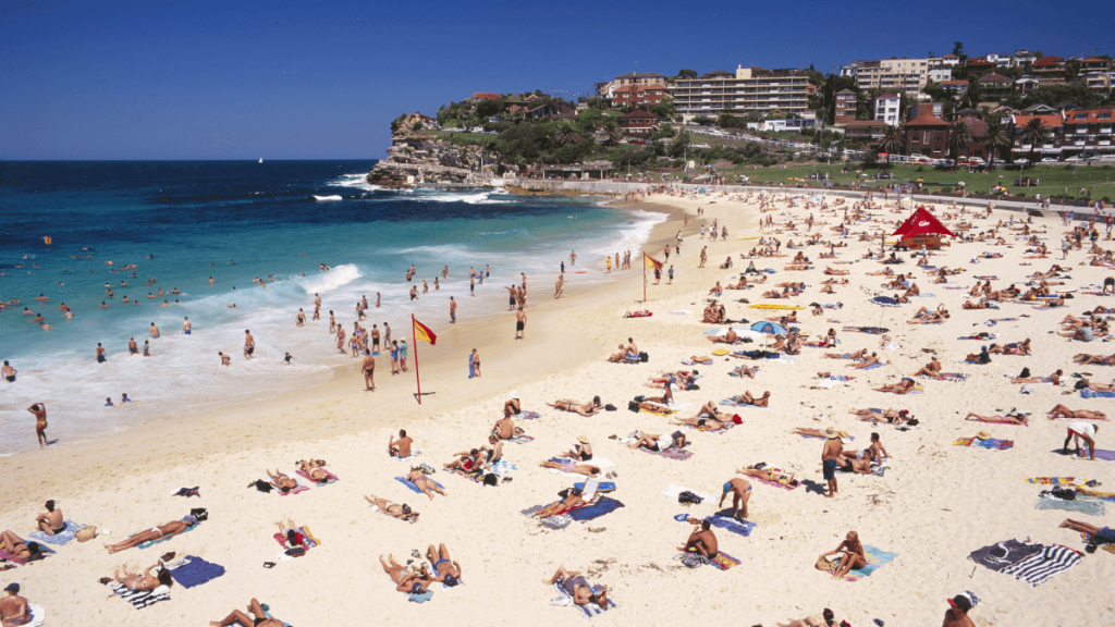 Sunbathing at Bronte Beach, Australia
