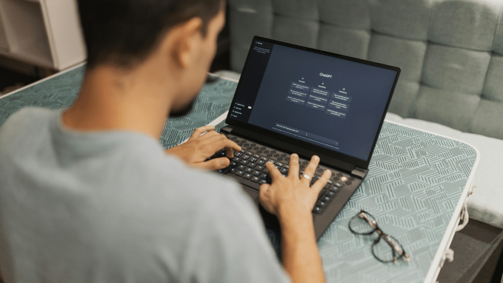 a person using an AI chatbot