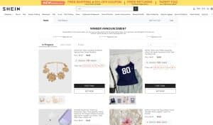 Shein Free trial center website.