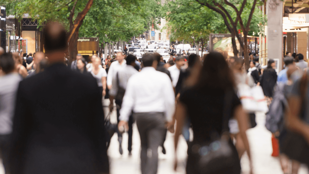Crowd at Sydney's Pitt Street