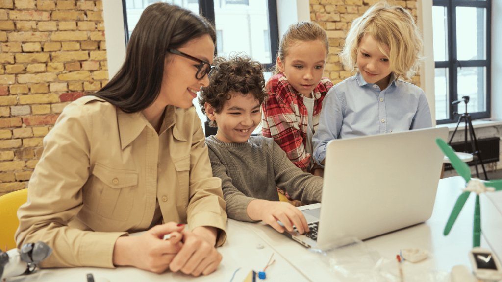 Kids Learning on A Laptop